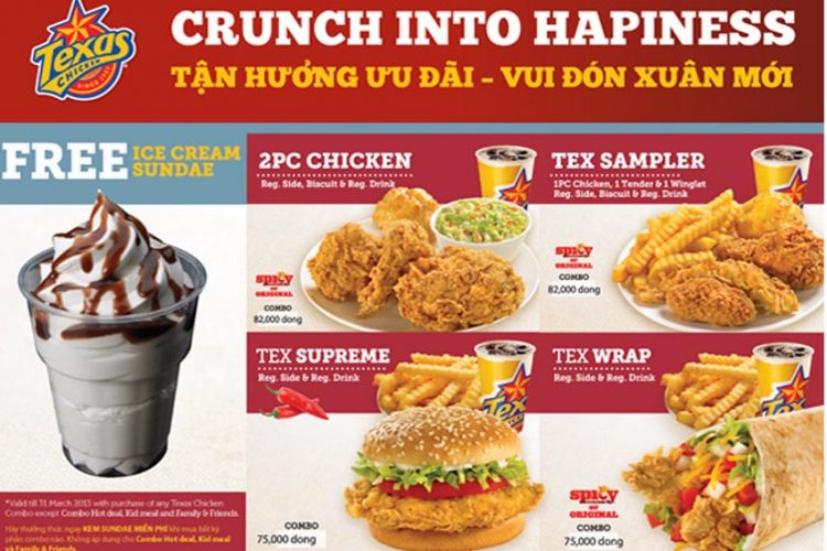 Texas Chicken – Ưu đãi đặc biệt tháng 3