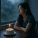 Người phụ nữ ngồi một mình trong căn phòng trống, ánh mắt trầm tư hướng ra cửa sổ, biểu hiện sự cô lập và cô đơn.