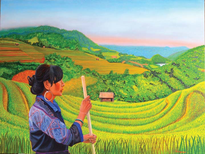 Nữ họa sĩ Thu Nguyễn vẽ Sa Pa vùng cao Tây Bắc