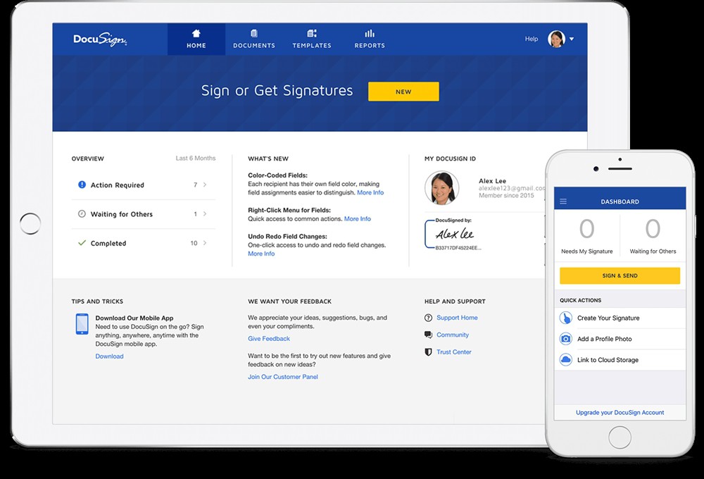 Docusign cho phép các công ty chấp nhận định dạng chữ ký điện tử. 