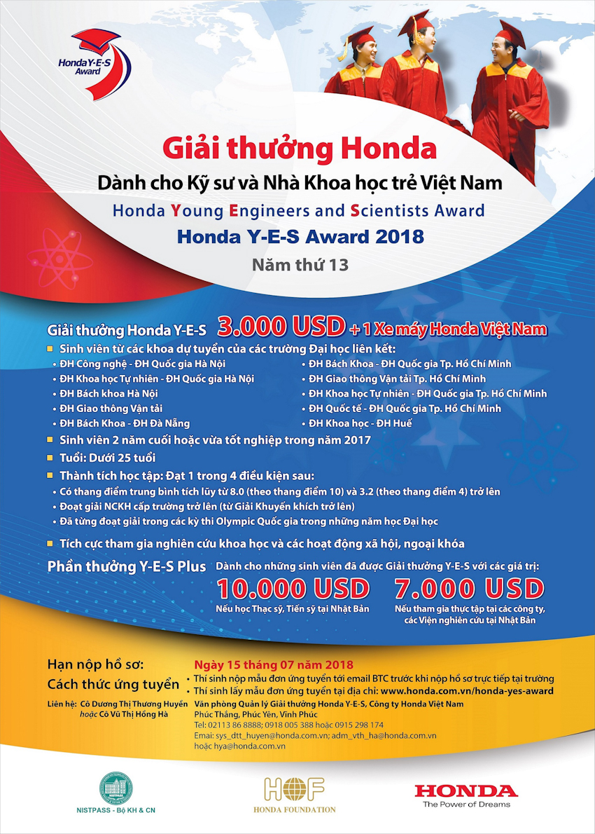 HVN khởi động giải thưởng Honda dành cho kỹ sư và nhà khoa học trẻ năm thứ 13