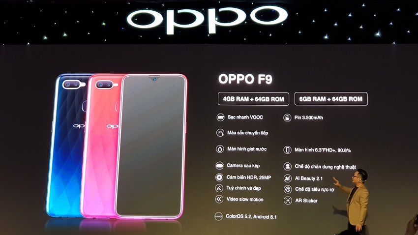 OPPO F9, sạc nhanh VOOC, camera kép, giá 7,69 triệu-14