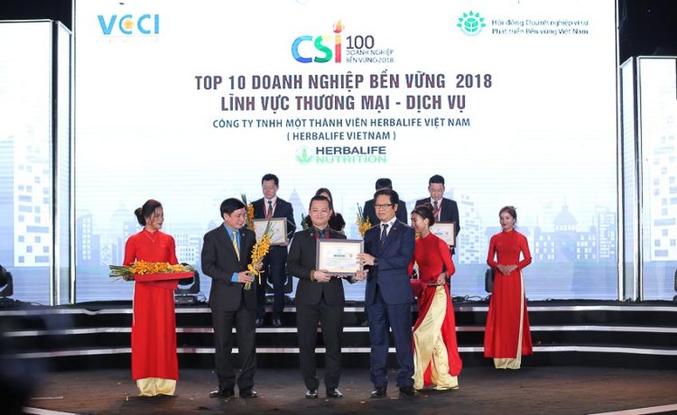 Herbalife vào danh sách 100 doanh nghiệp bền vững Việt Nam 2018