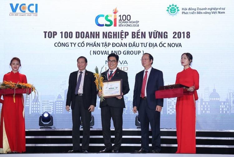Novaland ở trong Top 100 Doanh nghiệp bền vững năm 2018