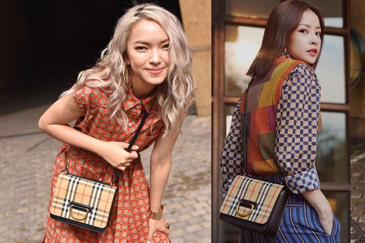 Châu Bùi, Chi Pu đọ dáng cùng túi D-Ring và trang phục đến từ thương hiệu Burberry