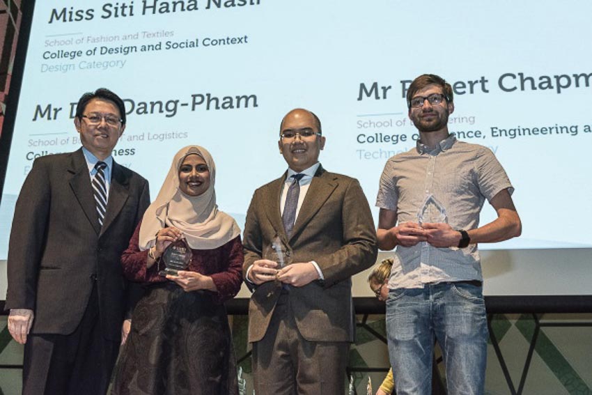 Thiên Duy nhận giải thưởng Tác động trong nghiên cứu của Đại học RMIT toàn cầu ở Melbourne
