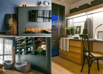 Căn hộ 60m², sang hơn rộng hơn với gam màu xám xanh sang trọng cùng sắc vàng tươi trẻ