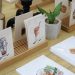 Cafe Phin sữa đá, bánh mì, bánh bèo chén Huế (thuộc bộ sưu tập "Món ngon 3 miền" của họa sĩ Lê Rin) qua sổ và postcard của Monosketch