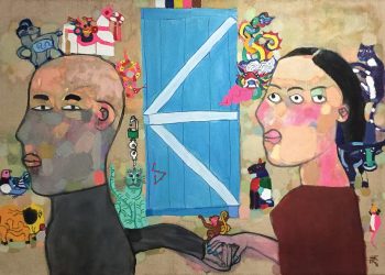 Cuộc đời và 12 cung hoàng đạo - tranh sơn dầu của Đặng Xuân Hòa