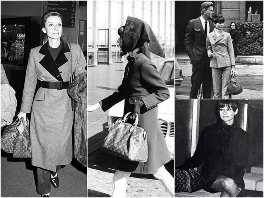 Audrey Hepburn và chiếc túi Louis Vuitton Speedy. Ảnh: Getty.