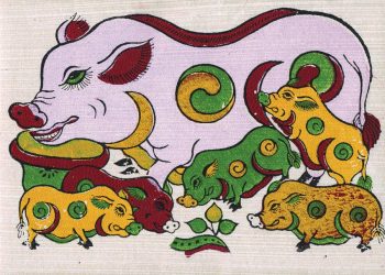 Lợn đàn - tranh khắc gỗ của làng Đông Hồ