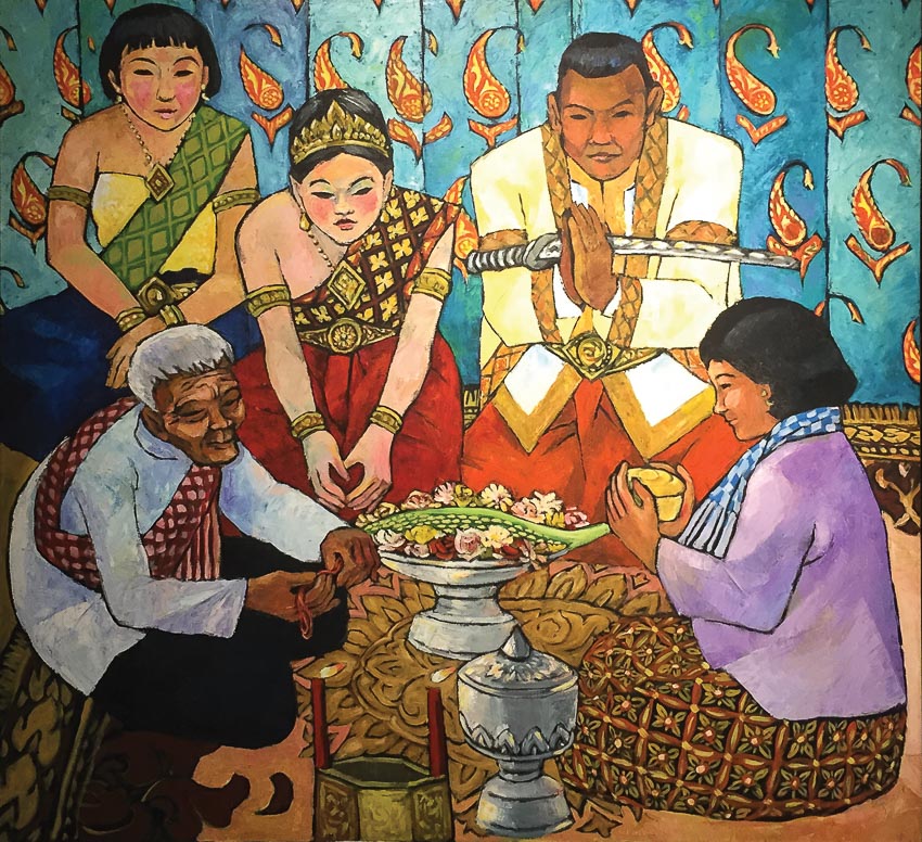 Đám cưới Khmer - tranh sơn dầu của Hồ Văn Hưng