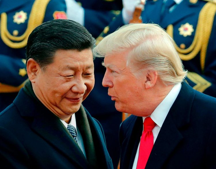 Tổng thống Mỹ Donald Trump và Chủ tịch Trung Quốc Tập Cận Bình trong chuyến thăm Bắc Kinh tháng 11/2017. Ảnh: AP