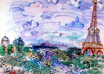 Tháp Eiffel. Tranh màu nước: Raoul Dufy