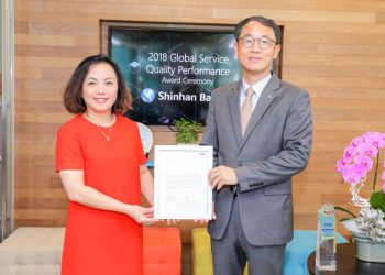 Ngân hàng Shinhan Việt nam nhận giải thưởng “Dịch vụ chất lượng toàn cầu 2018”