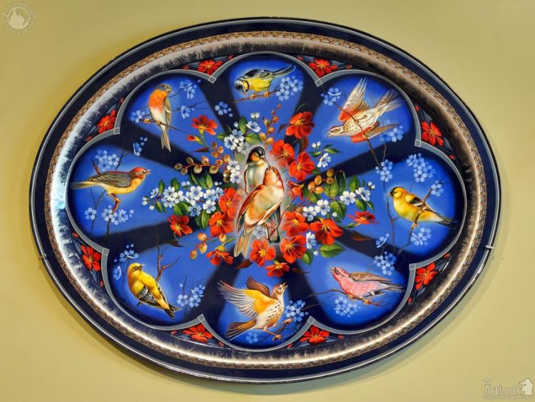 Mỹ nghệ khay kim loại Zhostovo - 10