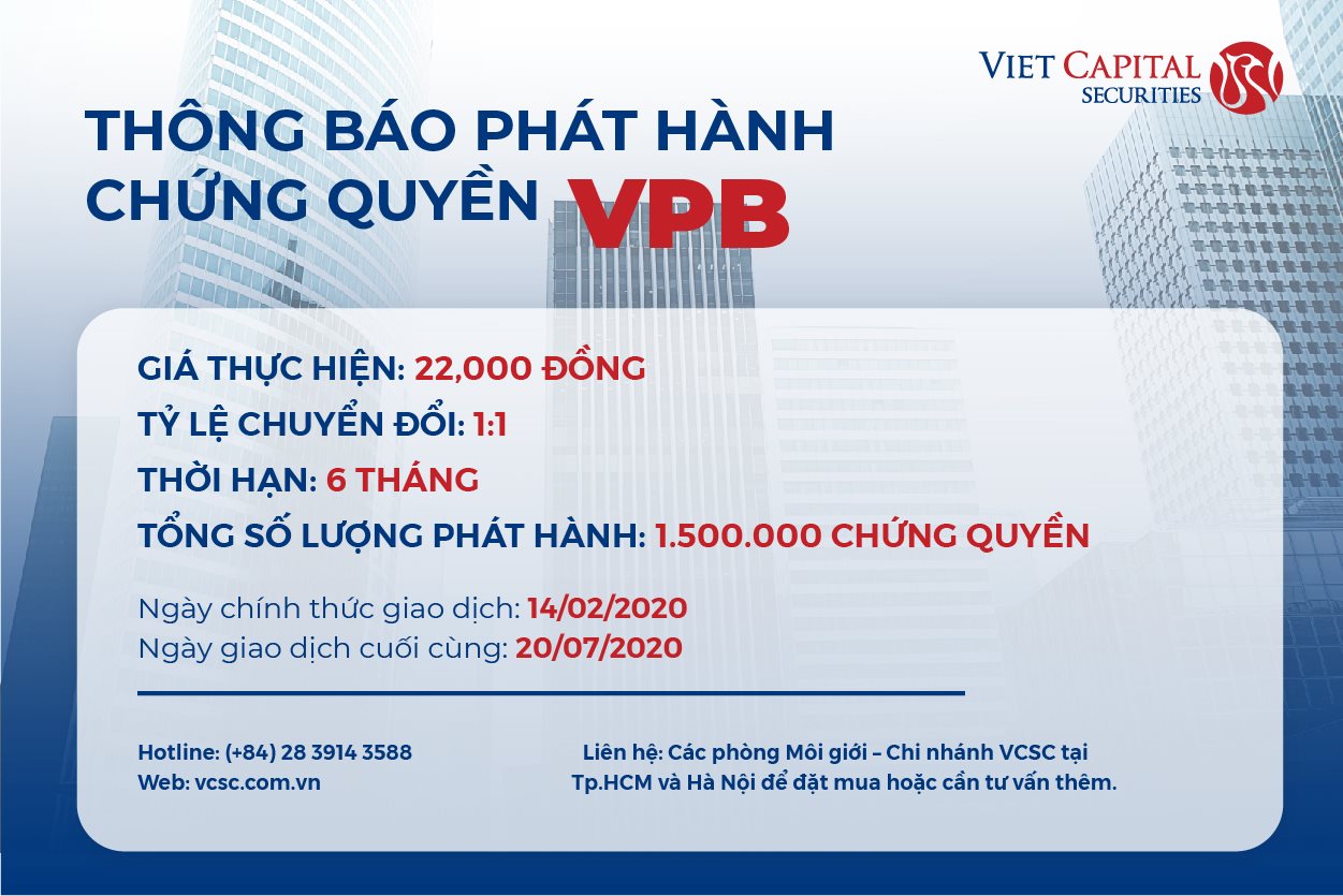Chứng khoán Bản Việt (VCSC) phát hành chứng quyền - 2