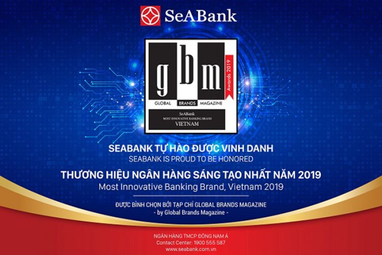 SeABank nhận giải 'Thương hiệu ngân hàng sáng tạo nhất năm 2019' Giải Thương hiệu ngân hàng sáng tạo nhất năm 2019.