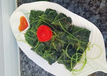 Chả vịt gói lá mướp -2