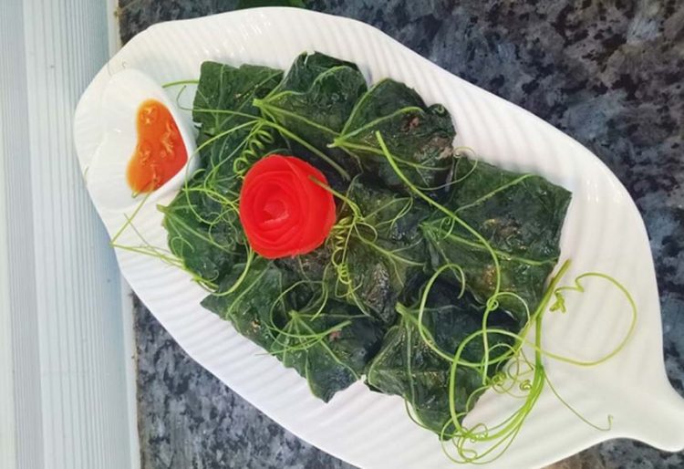 Chả vịt gói lá mướp -2