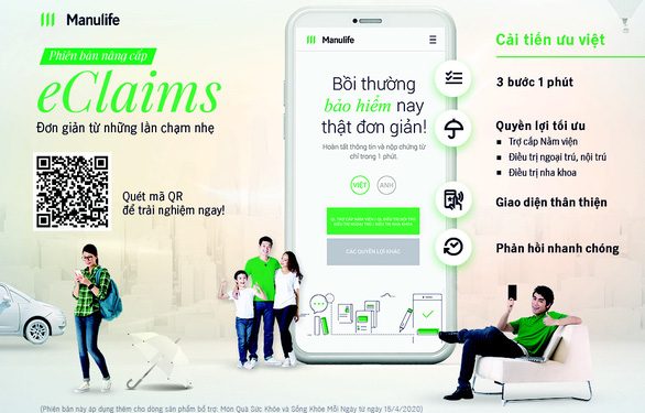 Manulife mở rộng yêu cầu nộp quyền lợi bảo hiểm bằng eClaims - Ảnh 1