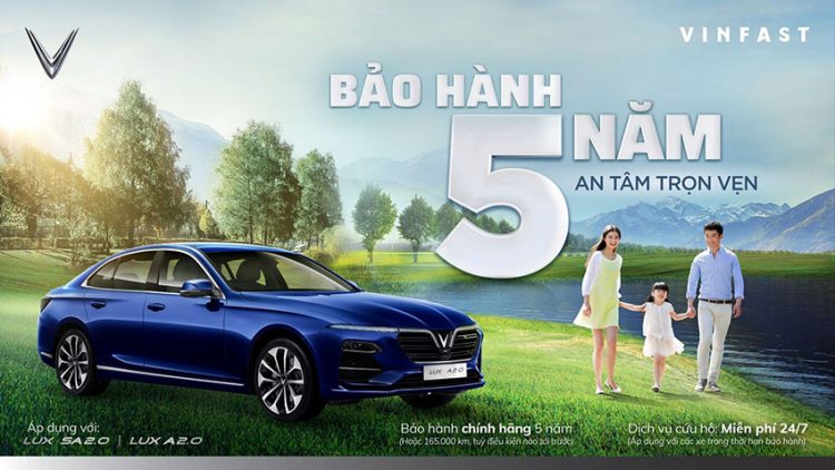 Vinfast triển khai chương trình “Trước bạ 0 đồng - Bảo hành 5 năm” cho dòng xe Lux