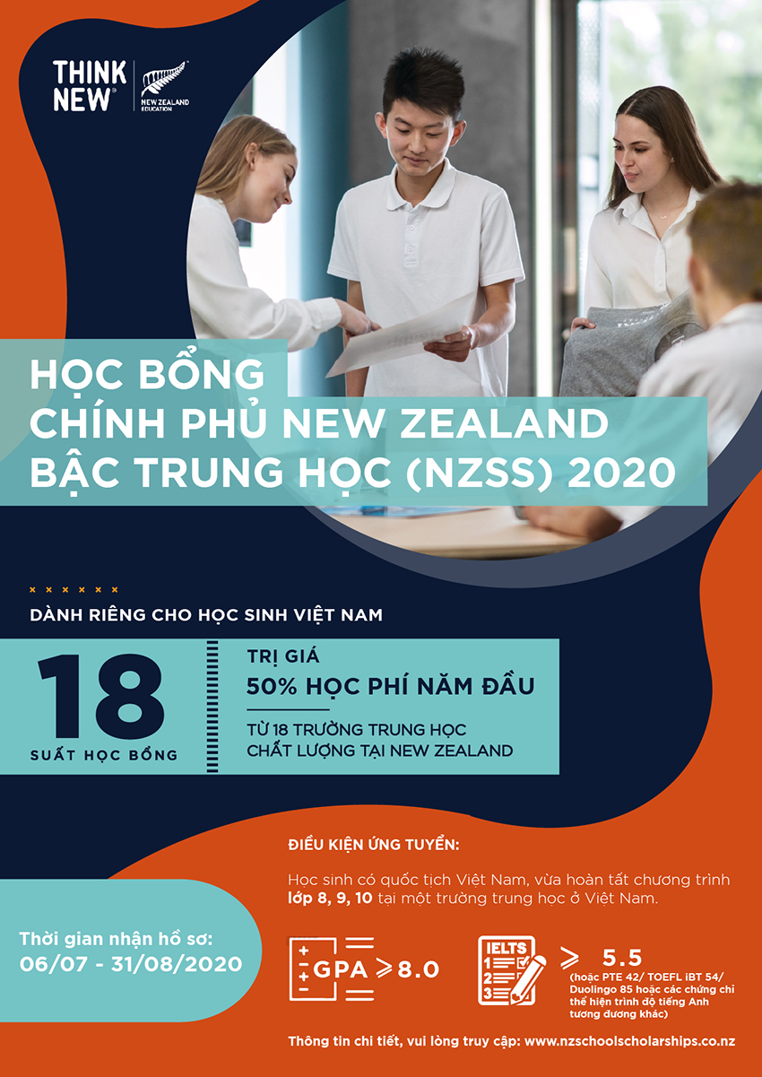 New Zealand công bố 22 học sinh xuất sắc nhận học bổng chính phủ NZSS 2020 - 3