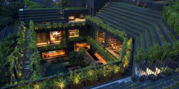 Biến toàn bộ khoảng sân thành bể bơi, ngôi nhà như khu rừng nhiệt đới thu hút cả ong bướm -1