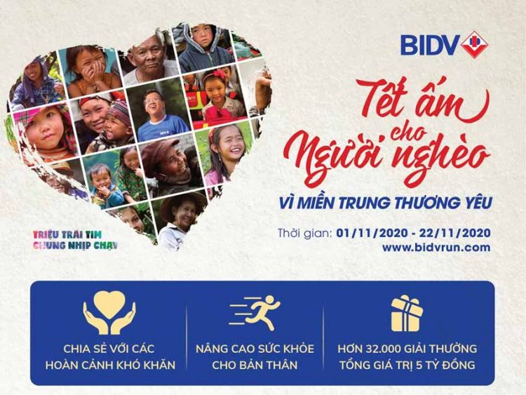 BIDV tổ chức giải chạy 'Tết ấm cho người nghèo – Vì miền Trung thương yêu'