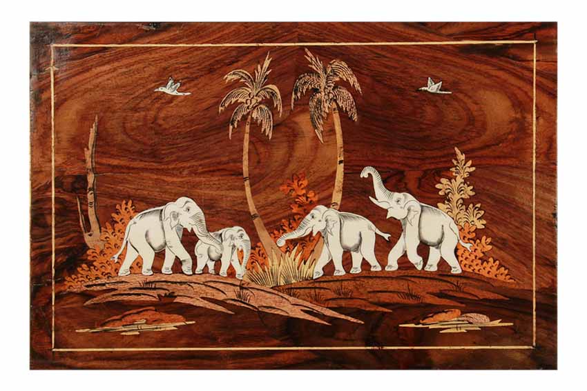 Nghệ phẩm khảm gỗ hồng sắc Mysore, Ấn Độ -10