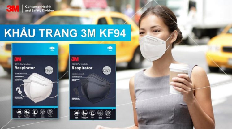 3M giới thiệu Khẩu trang tiêu chuẩn KF94 giúp bảo vệ khỏi virus, mầm bệnh trong không khí và bụi mịn