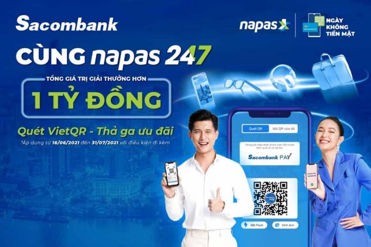 Quà tặng lớn cho chủ thẻ Sacombank chuyển tiền nhanh bằng mã VietQR