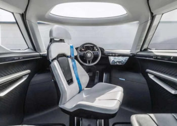 Mẫu concept Vision Renndienst Electric Van độc đáo của Porsche có thể ngồi 6 chỗ và có ghế lái trung tâm như xe đua