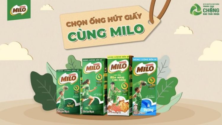 Milo nói không với ống hút nhựa