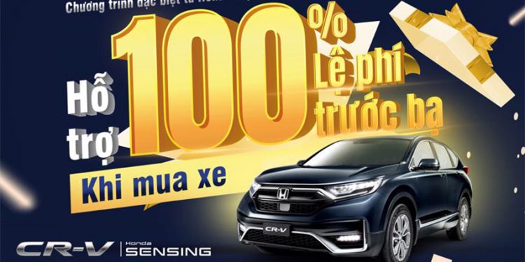 Hỗ trợ 100% lệ phí trước bạ cho khách hàng mua Honda CR-V trong tháng 7