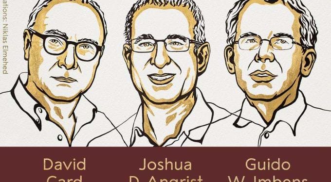 Giải Nobel Kinh tế 2021 được trao cho ba nhà kinh tế người Mỹ David Card, Joshua D. Angrist và Guido W. Imbens
