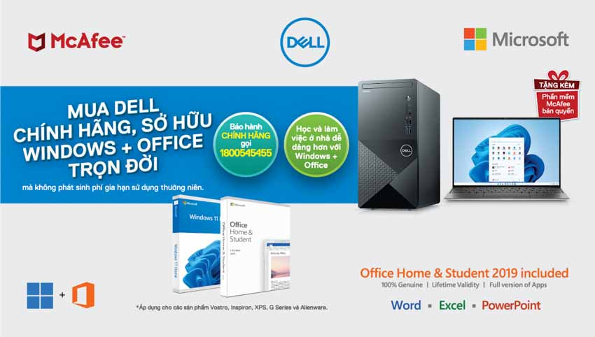 Dell tích hợp bản quyền Windows 11 và Microsoft Office trọn đời vào các sản phẩm máy tính cá nhân - 1