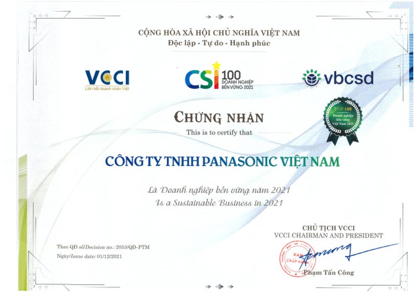 Panasonic liên tiếp được vinh danh vì những đóng góp cho sự phát triển bền vững của Việt Nam - 1