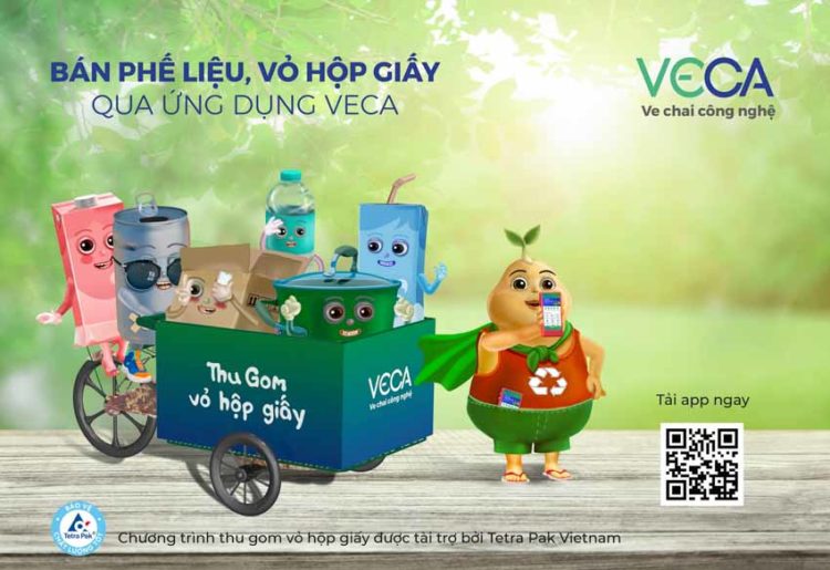 Vỏ hộp giấy Tetra Pak sau khi sử dụng sẽ được thu gom qua ứng dụng VECA - 2
