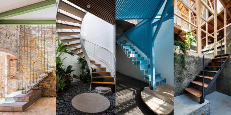 15 cầu thang tích hợp các vật liệu khác nhau