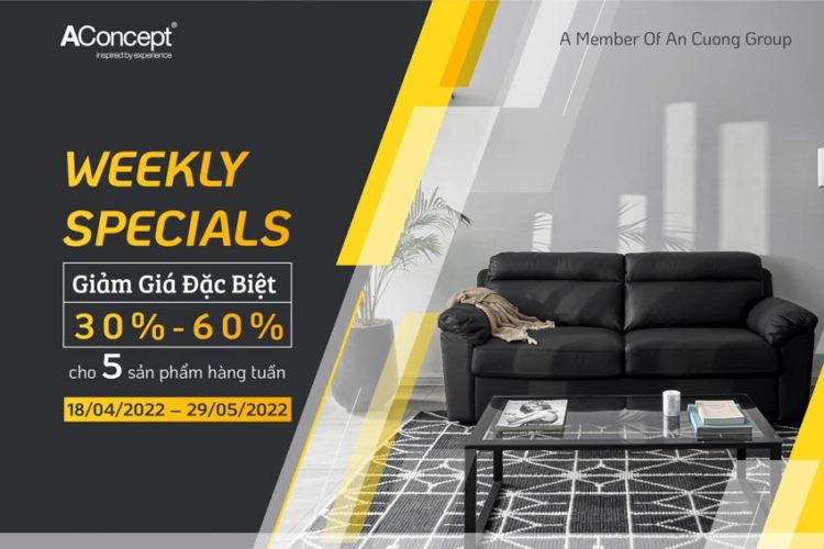 AConcept ưu đãi đến 60% cho 5 sản phẩm mỗi tuần