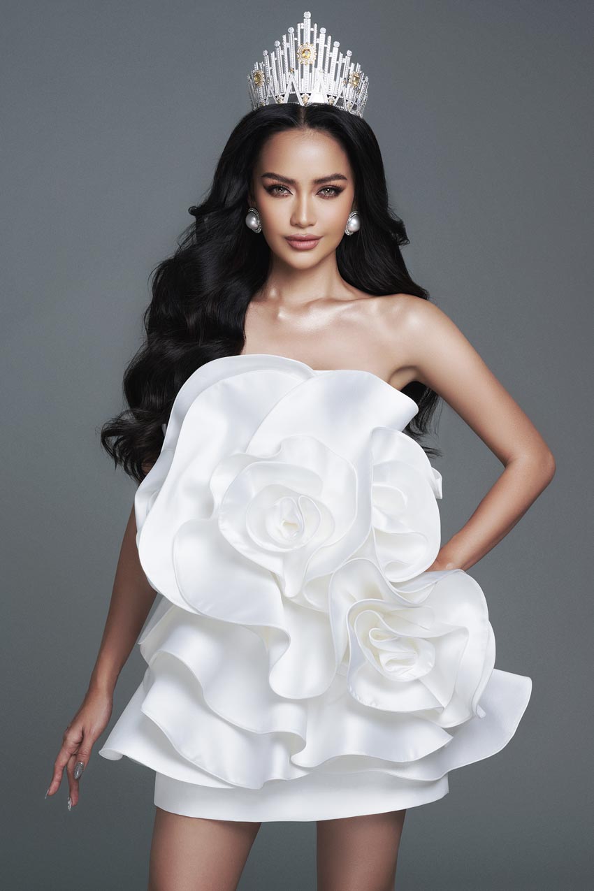 Hoa hậu Ngọc Châu gợi cảm trong loạt thiết kế của Đỗ Mạnh Cường - 1