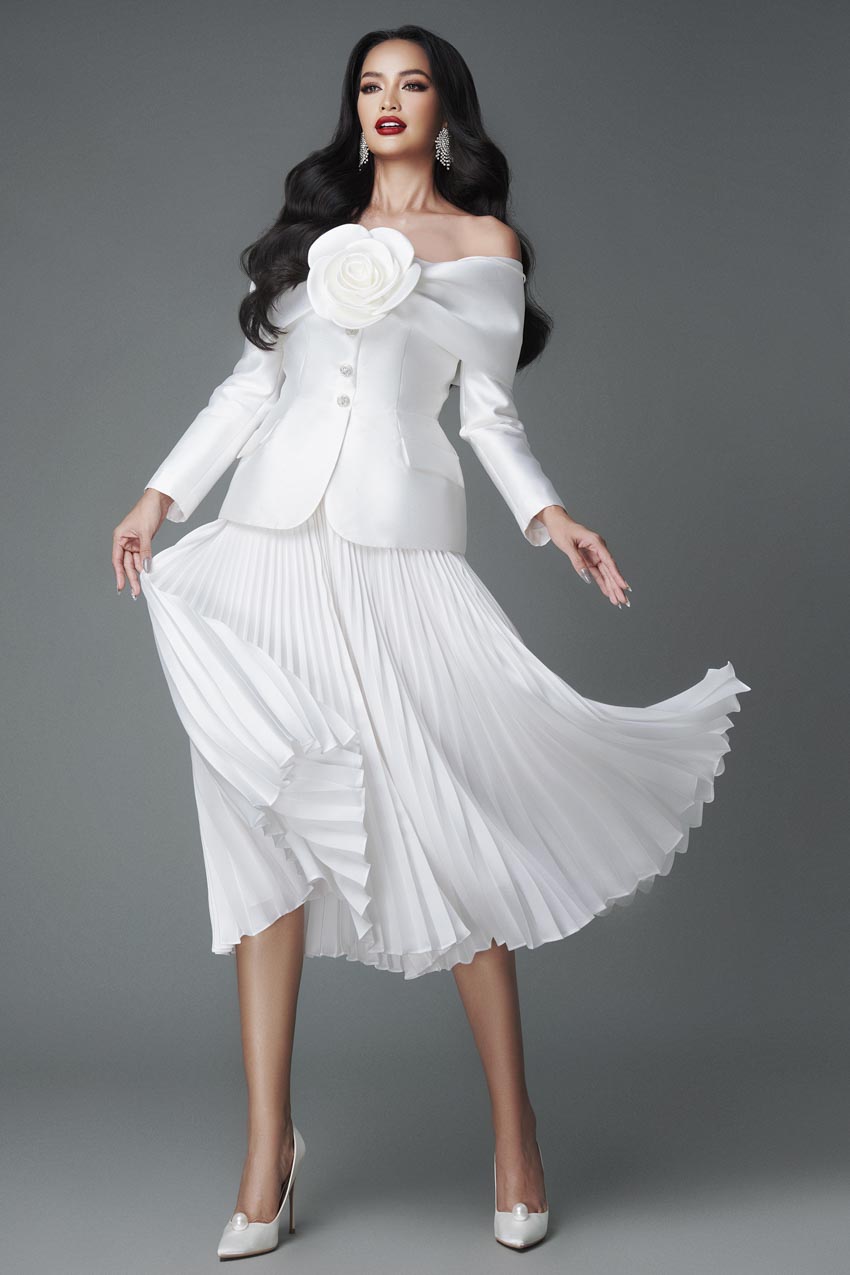 Hoa hậu Ngọc Châu gợi cảm trong loạt thiết kế của Đỗ Mạnh Cường - 4