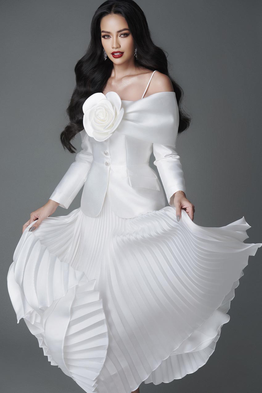 Hoa hậu Ngọc Châu gợi cảm trong loạt thiết kế của Đỗ Mạnh Cường - 5
