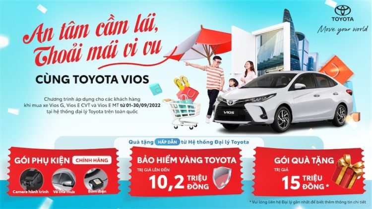Chương trình ưu đãi mua xe Vios tháng 9/2022 từ hệ thống đại lý Toyota