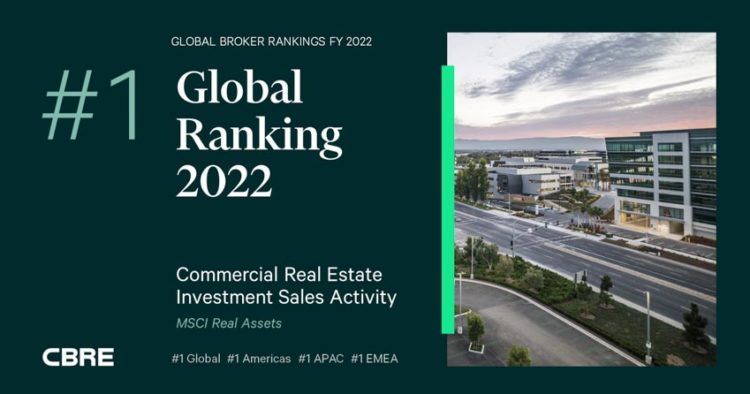 CBRE Dẫn đầu Lĩnh Vực Tư vấn Đầu tư Bất động sản Khu vực Châu Á Thái Bình Dương Năm 2022