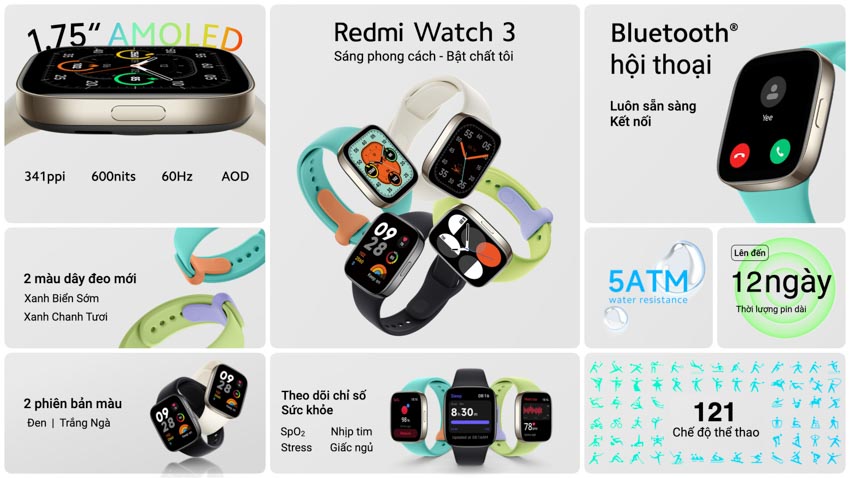 Xiaomi ra mắt đồng hồ thông minh Redmi Watch 3, hỗ trợ gọi thoại bluetooth, và đầy đủ tính năng sức khoẻ - 1