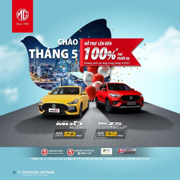 MG tại Việt Nam khuyến mãi tháng 5/2023 cho tất cả các mẫu xe