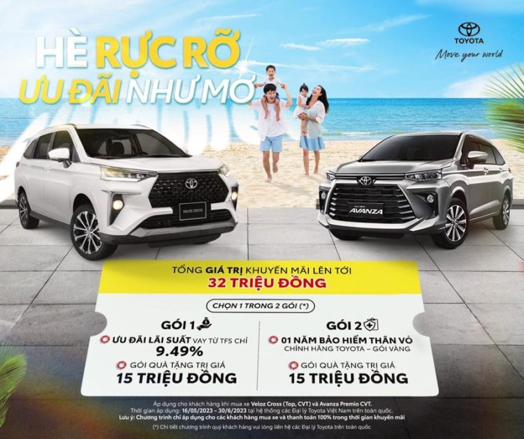 Ưu đãi từ hệ thống đại lý Toyota dành cho khách hàng mua xe Veloz Cross & Avanza Premio trong tháng 5 & tháng 6/2023