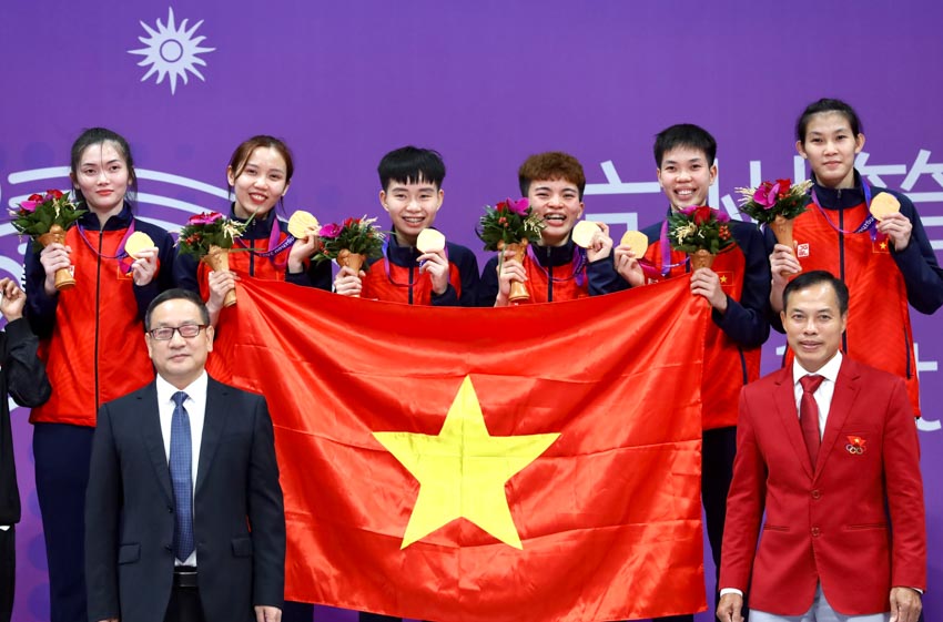 Đội tuyền nữ cầu mây Việt Nam đoạt Huy chương Vàng tại Asiad 2023 - 8